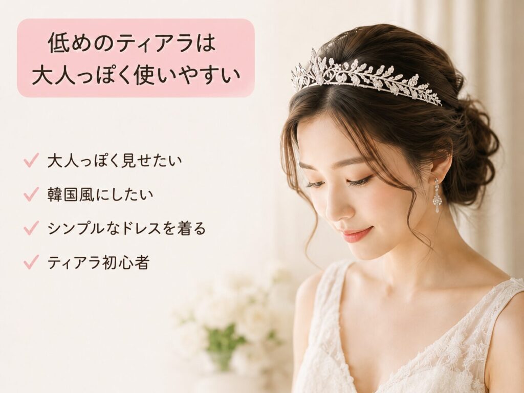 SHEINの低めのティアラの解説している画像