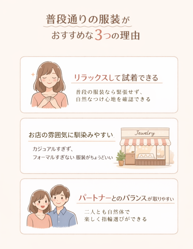 普段通りの服装がおすすめな理由