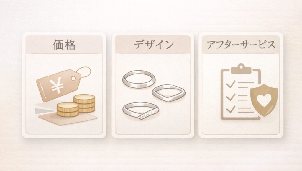 ダイヤモンドシライシとティファニーの価格・デザイン・アフターサービスを比較した図解アイキャッチ