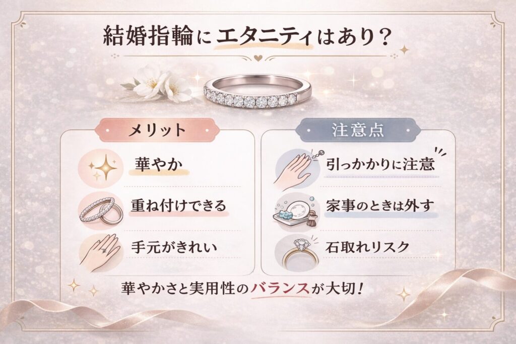結婚指輪にエタニティリングはあり メリットと注意点