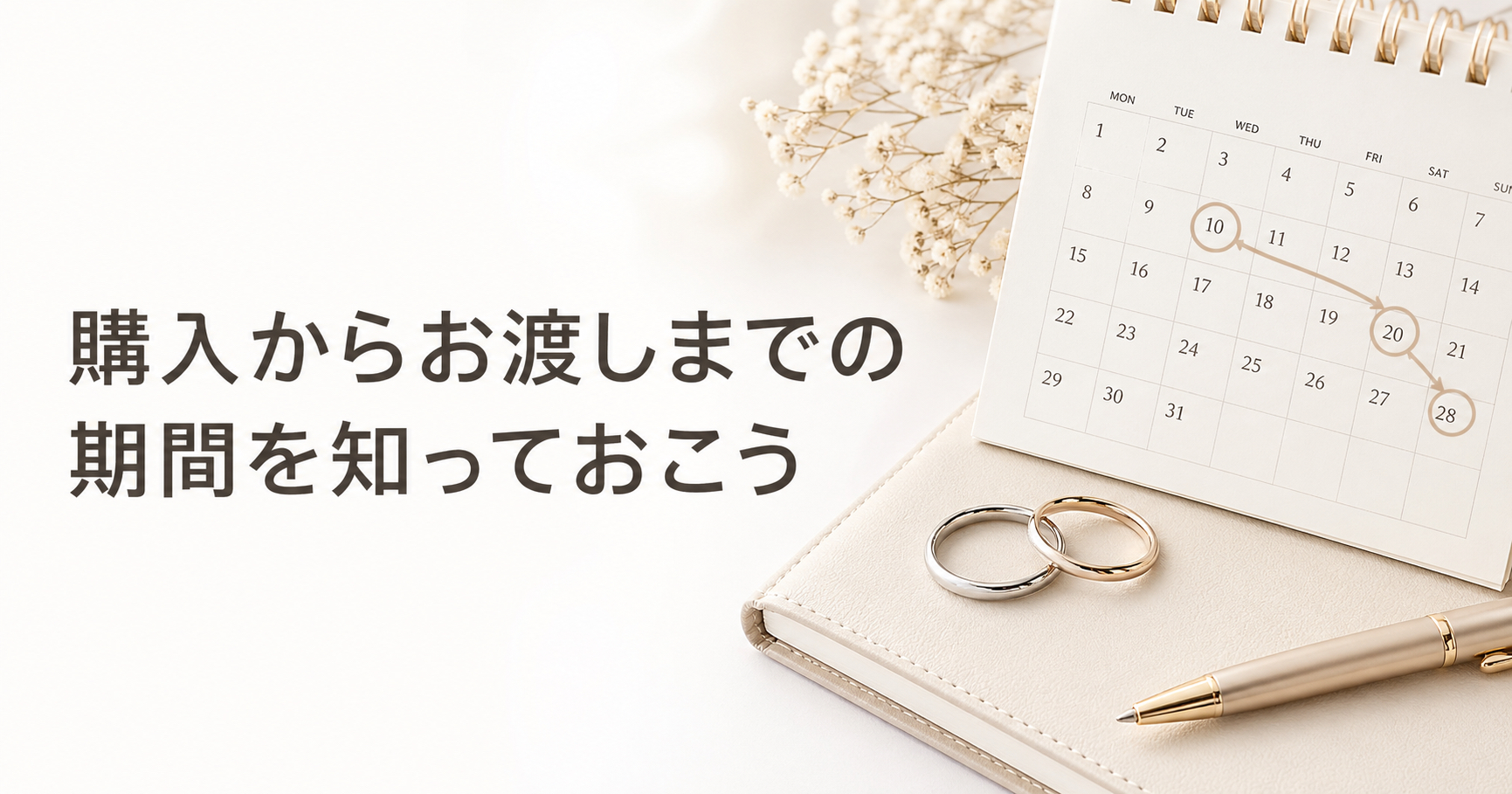 結婚指輪の購入からお渡しまでの期間をイメージした挿入画像