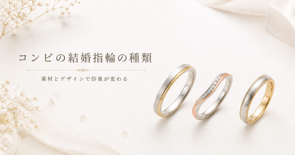 コンビの結婚指輪の種類を紹介する挿入画像