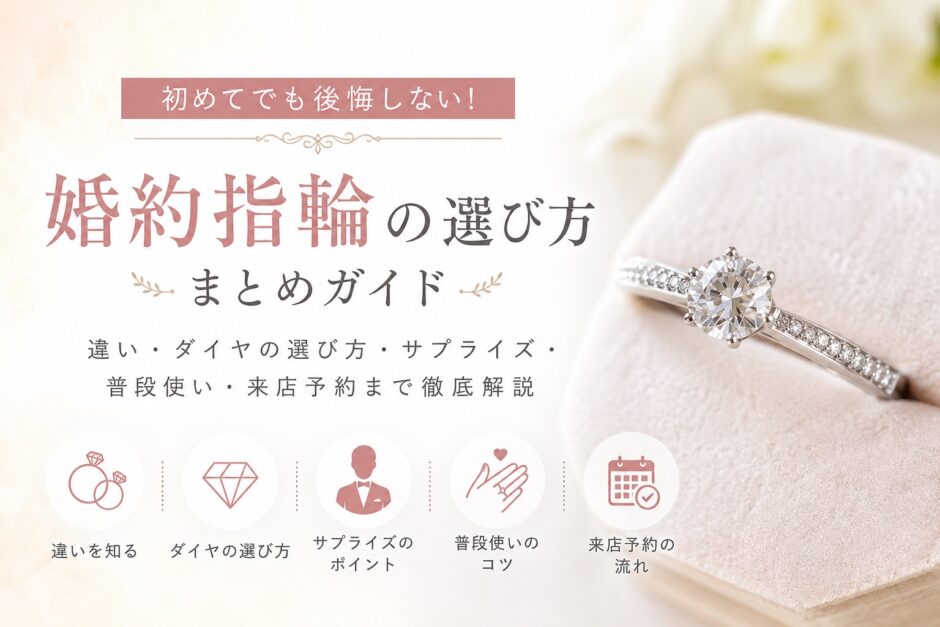 婚約指輪の選び方を初心者向けにまとめたガイド画像