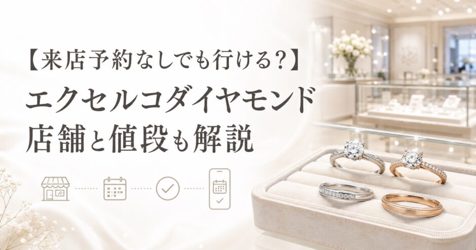 エクセルコダイヤモンドの来店予約なしでも行けるか、店舗と値段を解説するアイキャッチ画像