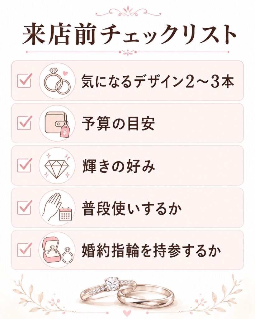 銀座ダイヤモンドシライシで指輪を試着する前のチェックリスト