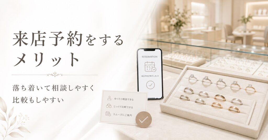 来店予約をすると落ち着いて相談しやすいことを紹介する挿入画像