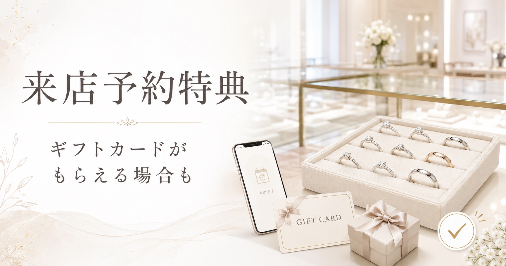来店予約特典のギフトカードを紹介する挿入画像